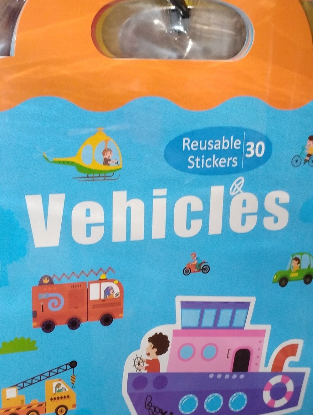 Vehicles Reusable Sticker Book - Blue
